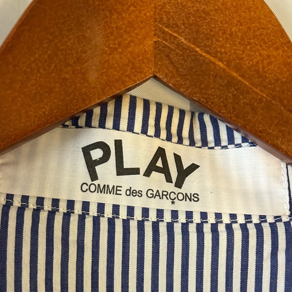 Comme des Garcons Blue and White Striped Shirt - Picture 2 of 5